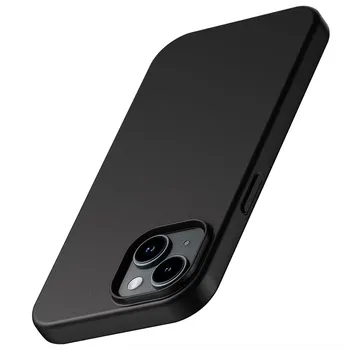 Luxury Matte Silicone Soft Case For iPhone 16 15 14 Plus 13 12 Mini 11 Pro XS Max X XR SE 2 3 7 8 Plus Solid Black Back Cover 1