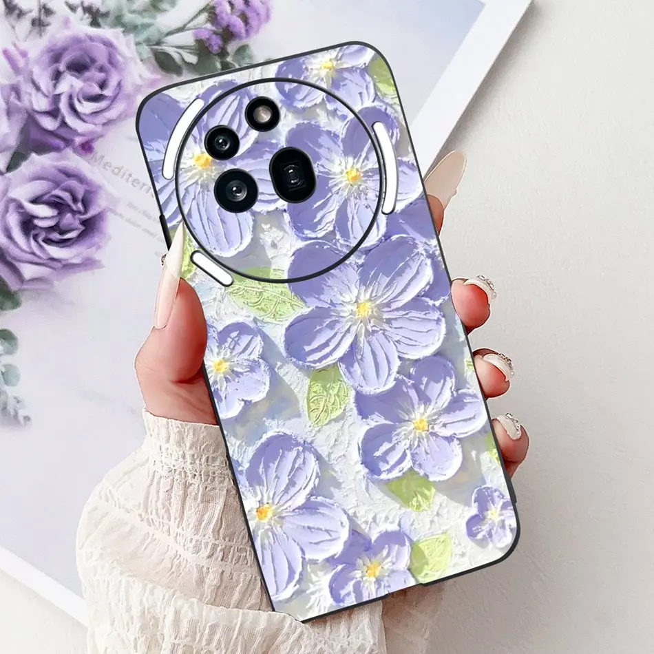 Elegant Butterfly Cat Printed Black Silicone Soft Phone Case