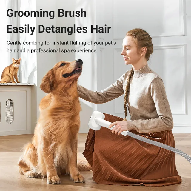 S40fe5afcd5ec43fd9226f0f0797029d7b.jpg ROJECO Pet Multifunction Grooming Vacuum Kit 5-IN-1 Smart Touch Portable Household Pet Vacuum Cleaner for Cat Dog Hair Groomer