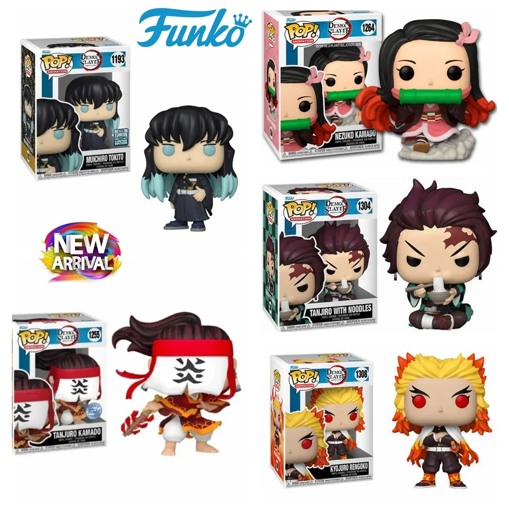 Игрушечные фигурки Funko Pop рассекающий демонов Nezuko 1264 # Tanjiro с лапшой 1304 # kyoкирий 1308 Muichiro Tokito 1193 танюр камадо1255 #