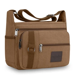 Men's Stylish Canvas Crossbody Bag - Versatile Messenger Tote (Brown)
