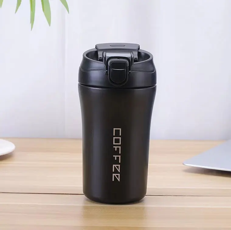 Tazza Da Caffè Termica Con Coperchio Bicchiere Termico KETIEE - Tazza Termica Da Caffè In Acciaio Inox, 1 L, Con Cannuccia, 2 Coperchi, A Prova Di Perdite, Senza BPA, Thermos, Colore Nero