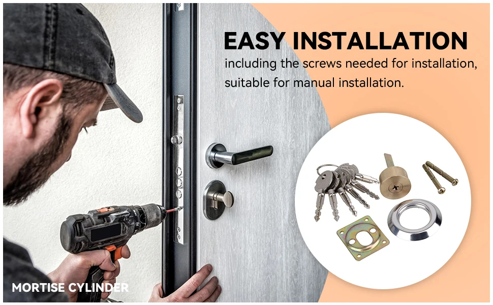 Description Picture 4 of itemBrass Replacement Mortise Rim Cylinder Door Night Latch Lock Cross Shaped Nightlatch + 6 Keys