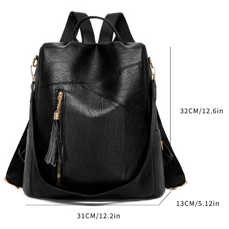 1 piece women's casual backpack, handbag, storage bag, large capacity, fashionable and versatile, retro trend