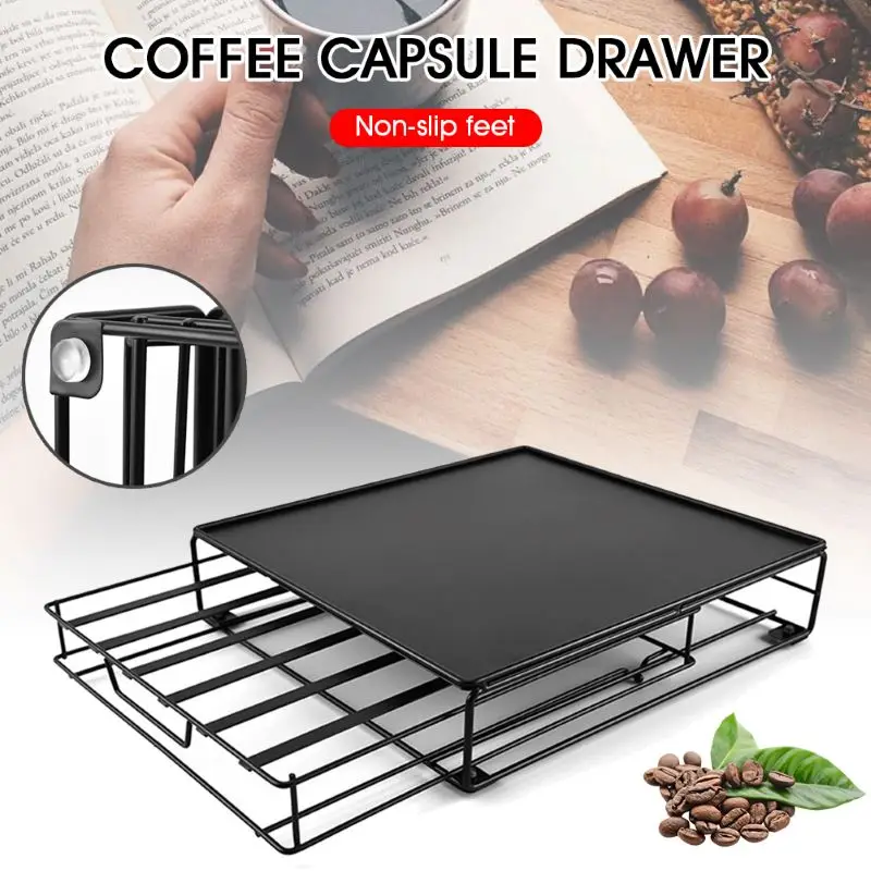 

Coffee Capsule Holder 40 Pods Capsules Storage Rack Household Kitchen Office Coffee Holder Organizer Rack Machine Drawer