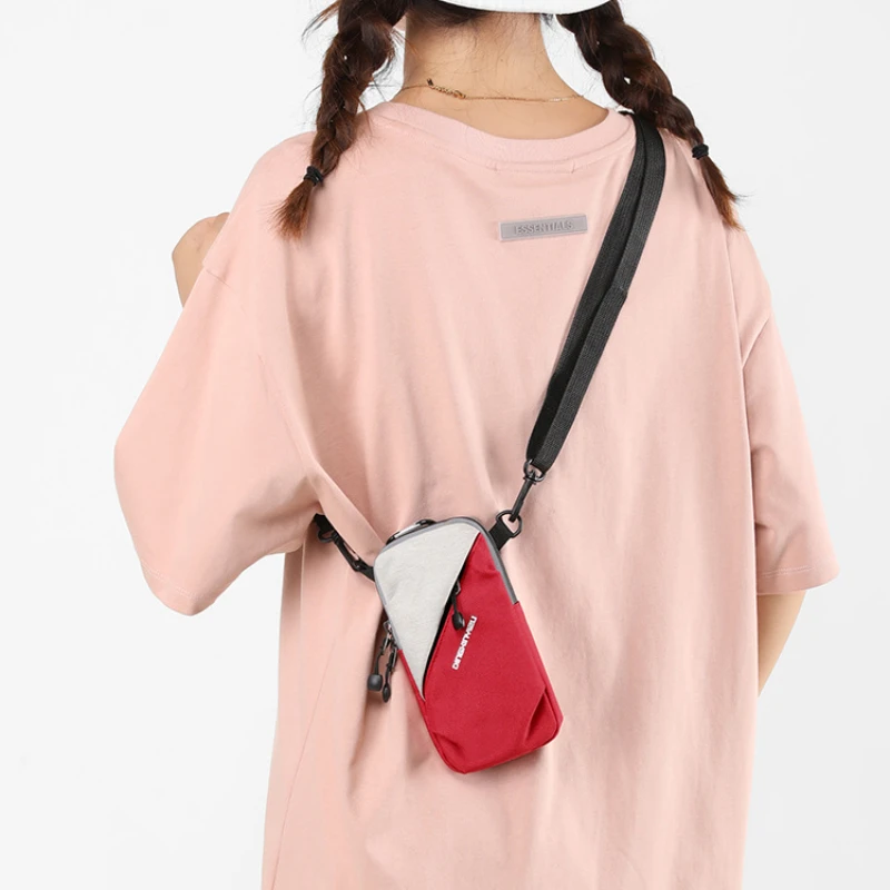 Shoulder Bags Unisex Mini Purses and Handbag Outdoor Riding Running Portable Multifunctional Zipper Nylon Storage Bag All-match