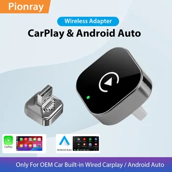 Pionray محول CarPlay و Android Auto لاسلكي 2 في 1 - واي فاي 5 جيجا هرتز - يعمل بالتشغيل والاتصال Type-C / USB 1