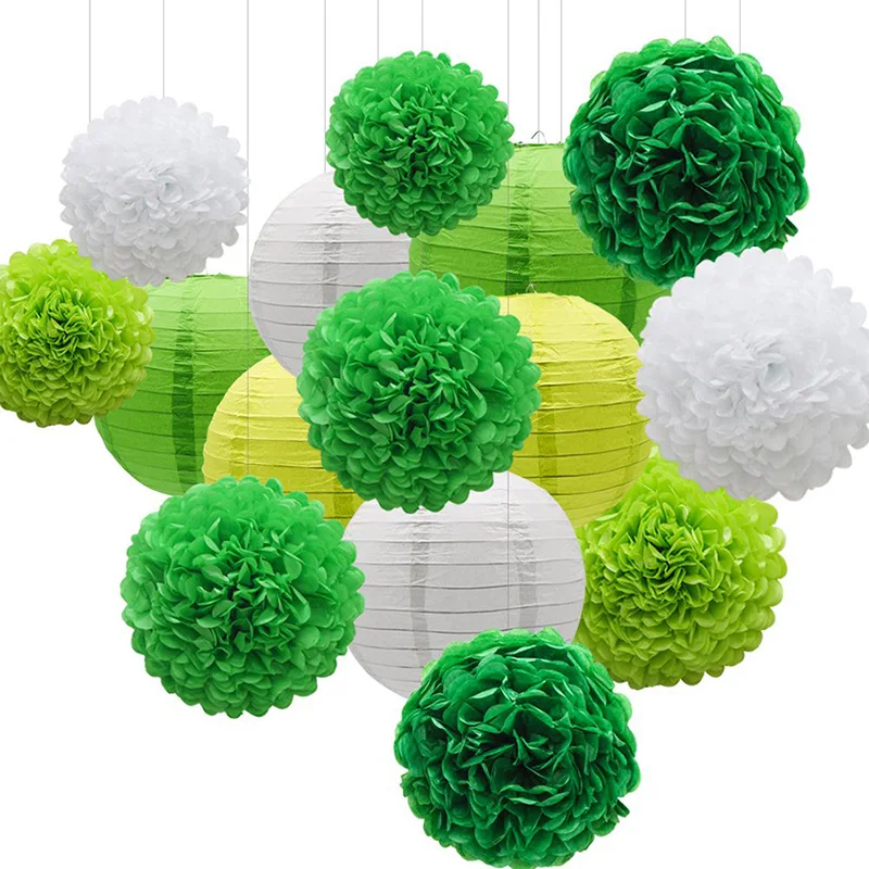 4-6-8-10-12-14-16inch Wedding Decorative Paper Pompoms Pom Poms Paper Lanterns Balls Party Home Decor Tissue Birthday Decoration