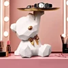 Kawaii Resin Geometric Butterfly Bear Tray Living Room Desktop Decoration Candy Miscellaneous Storage Tray Home Decoration 1