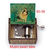 Antique Swan Lake Music Box 18 Note Ballet Dancer Color Print Wood Kids Toy Home Office Decor Birthday Christmas New Year's Gift 3