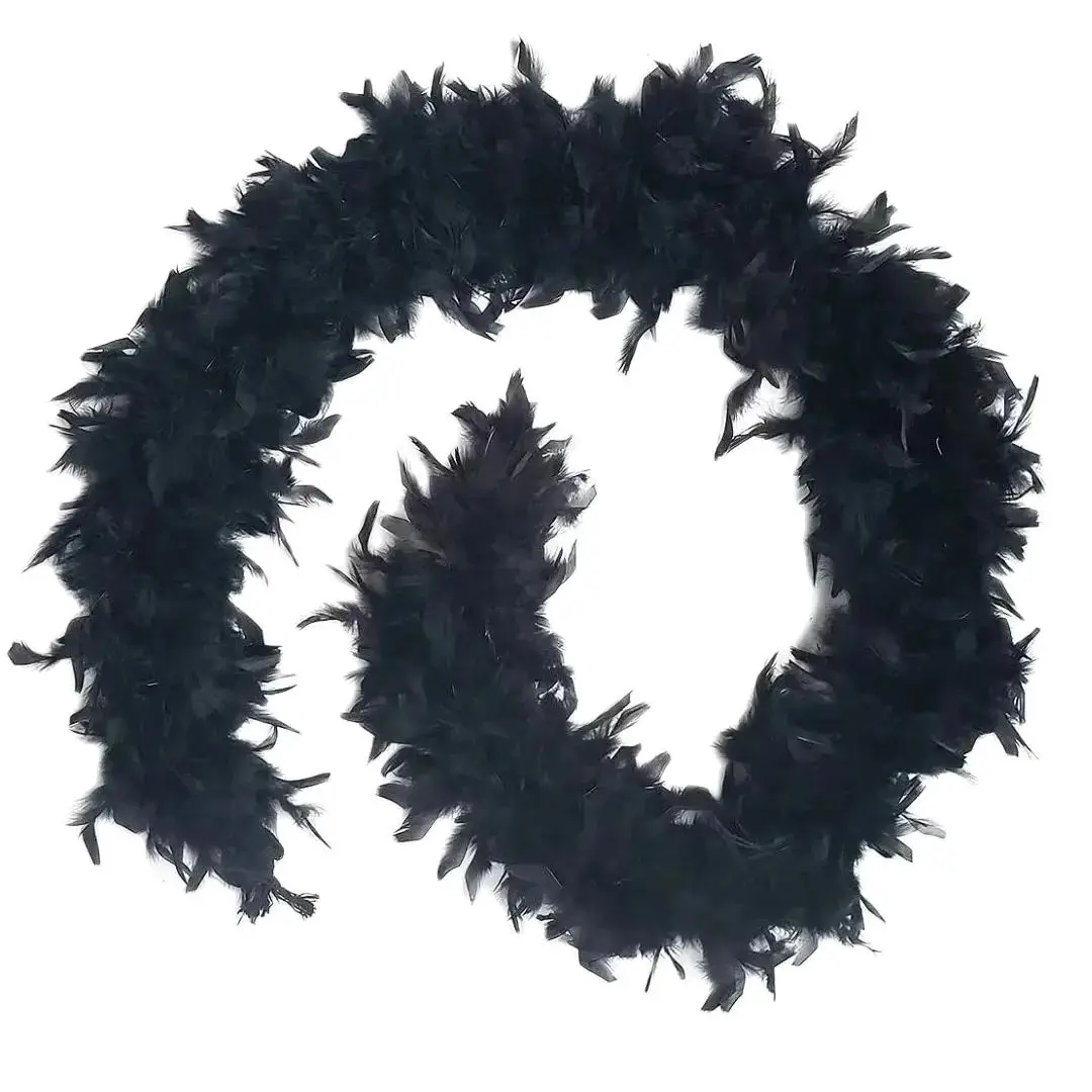 Uposao Dames Marabou Veer Boa, 2 m Kerst Boa Kalkoen Veer Boa Pluizige Veren Sjaal voor Ambachten Bruiloft Kerstboom Decoratie, 90 g