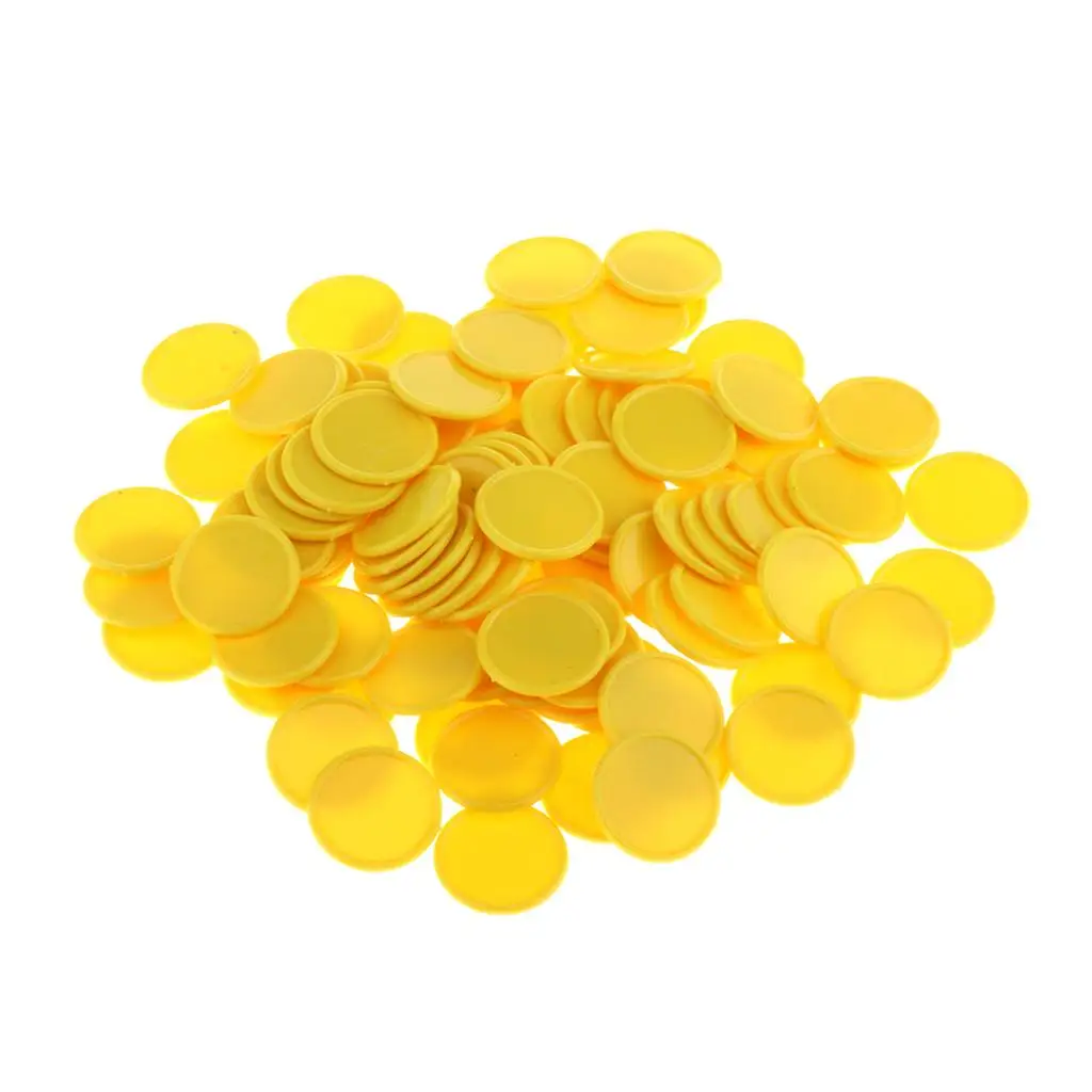 100Pcs Plastic Learning Counters Disks Bingo Chip Counting Discs Markers Poker Chips Game Tokens Storage Box 25mm/1 Inch poker chips,math bingo chips,plastic game coins