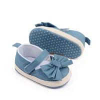 Baby Girls Shoe Soft Soles Non-slip Butterfly Knot Fashion Outdoor Solid Color Infant Newborns Crib First Walkers Princess Shoes 2