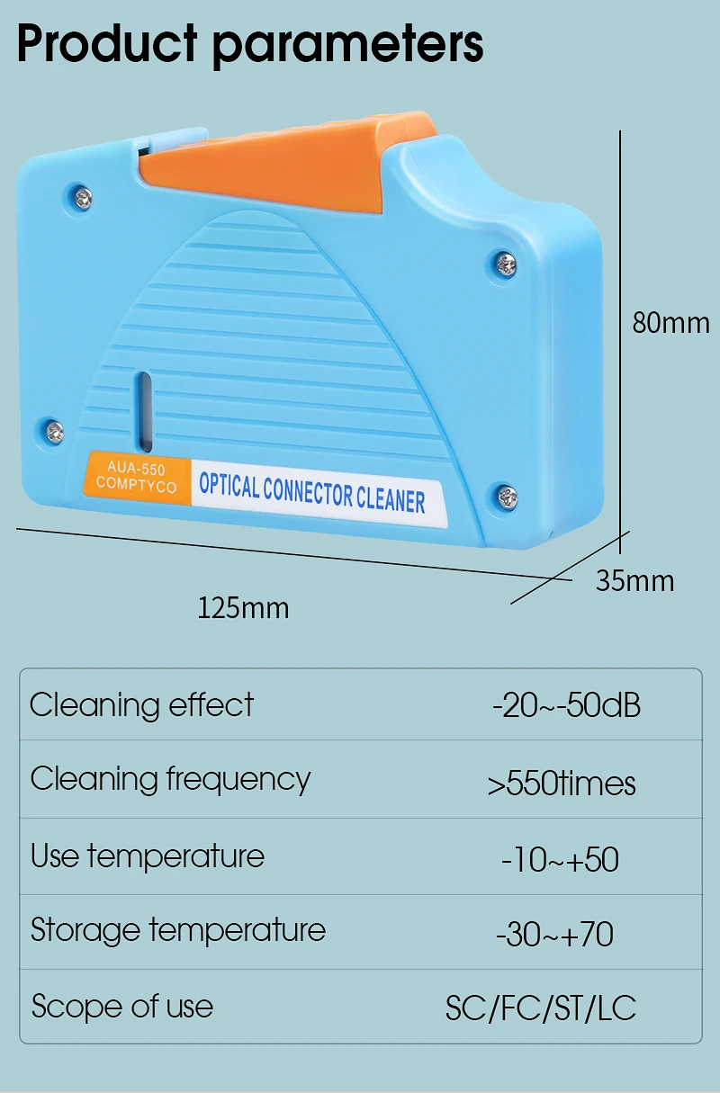 Fiber End Face Cleaning Box Pigtail Cleaner Cassette Fiber Wiping Tool Ftth Opti