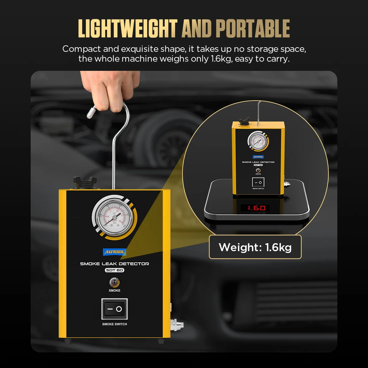 SDT60 Rauchmaschine Leckdetektor Automotive Rohr EVAP Vakuum Leckage Diagnose Werkzeug Auto Rauch EVAP Rohr Leckage Analysator – Detail 8