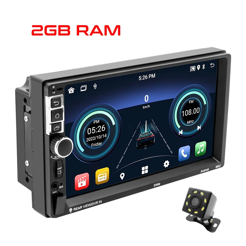 2 Din 7" 1+32G Android 15 Autoradio GPS NAVI WIFI Bluetooth USB FM Doppel 2DIN