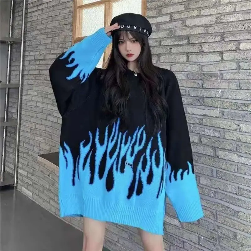 

2023 New Arrival Autumn Women Loose Fit Casual O-neck Long Sleeve Pullover All-matched Korean Style Knitted Sweater D369
