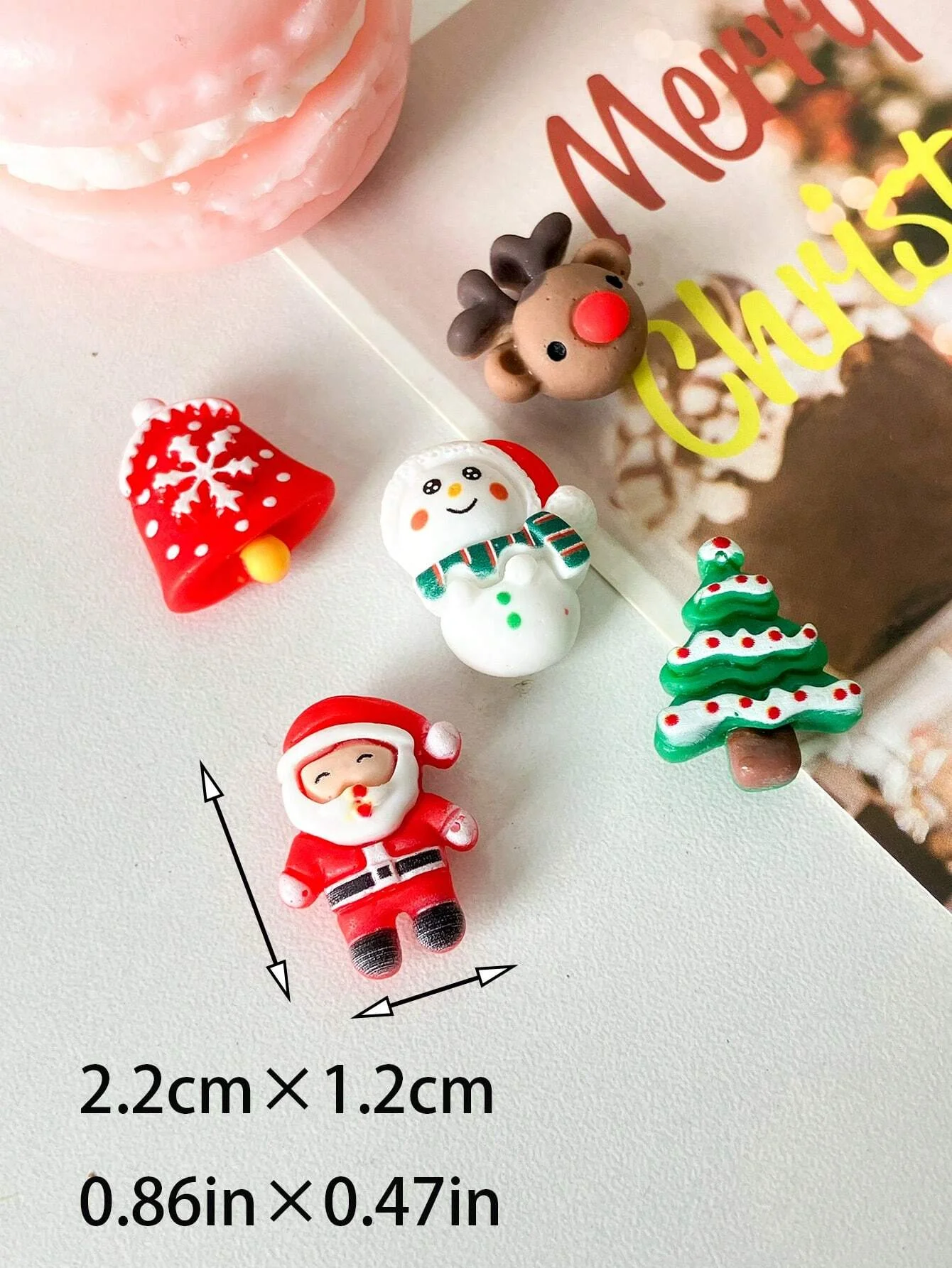 Cute Mini Christmas Reindeer Resin Home Decoration Fridge Magnets Christmas Decor Holiday Refrigerator Magnets Gifts 5Pcs