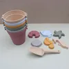 Summer Beach Bucket Toy Water and Sand Playing Toys Soft Silicon Sand Set Beach Game Parent-Children Interactive Tools 4-6 Years 6