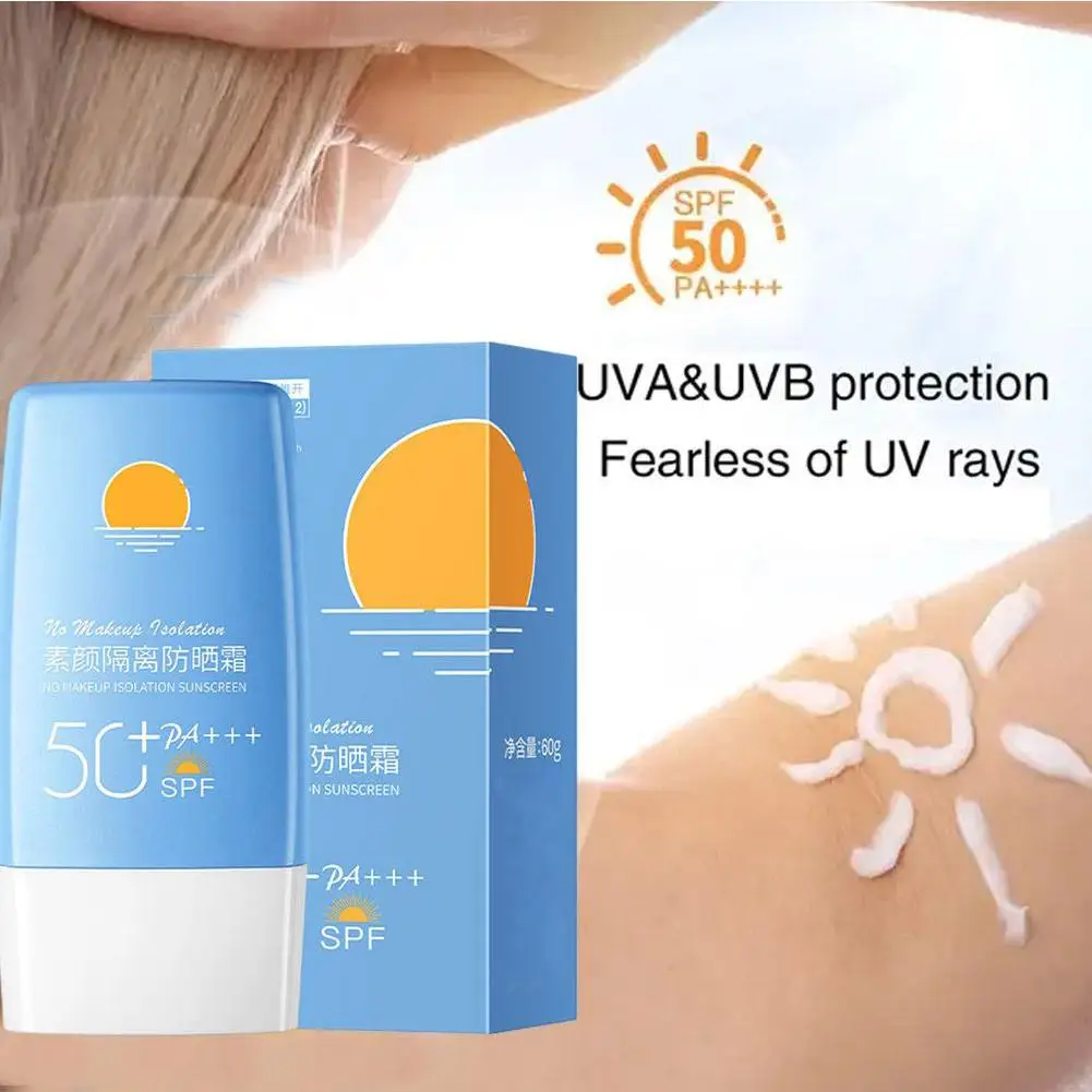 Sunscreen Isolation Whitening Facial Sunscreen Liquid Spf50 Makeup Moisturizing Anti-UV Fixed Body Sun Refreshing Cream Fac E5Q3