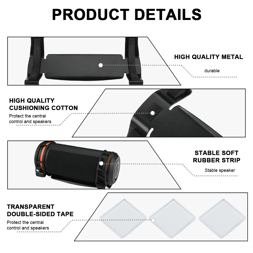 Support Txesign Pour Enceinte Portable Sur Vélo/barre - Sangle Réglable Noir - Neuf