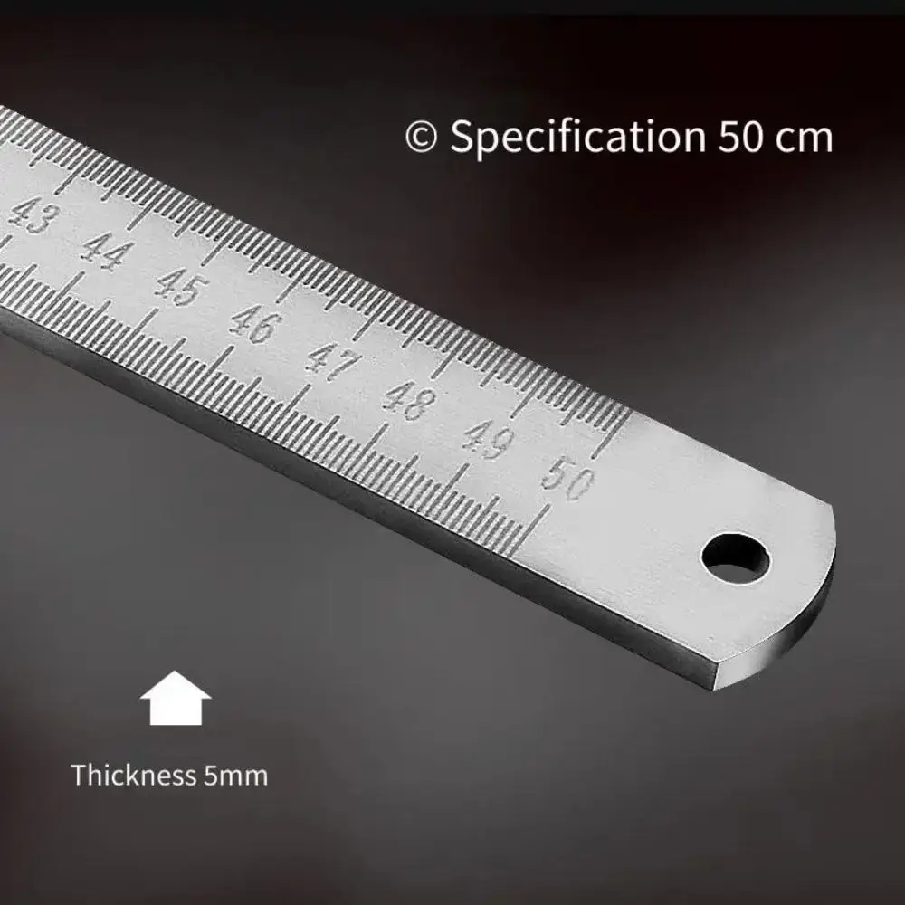 50cm 스테인레스 스틸 자 고온 담금질 은강 자 두께 5mm 굽힘 없는 자