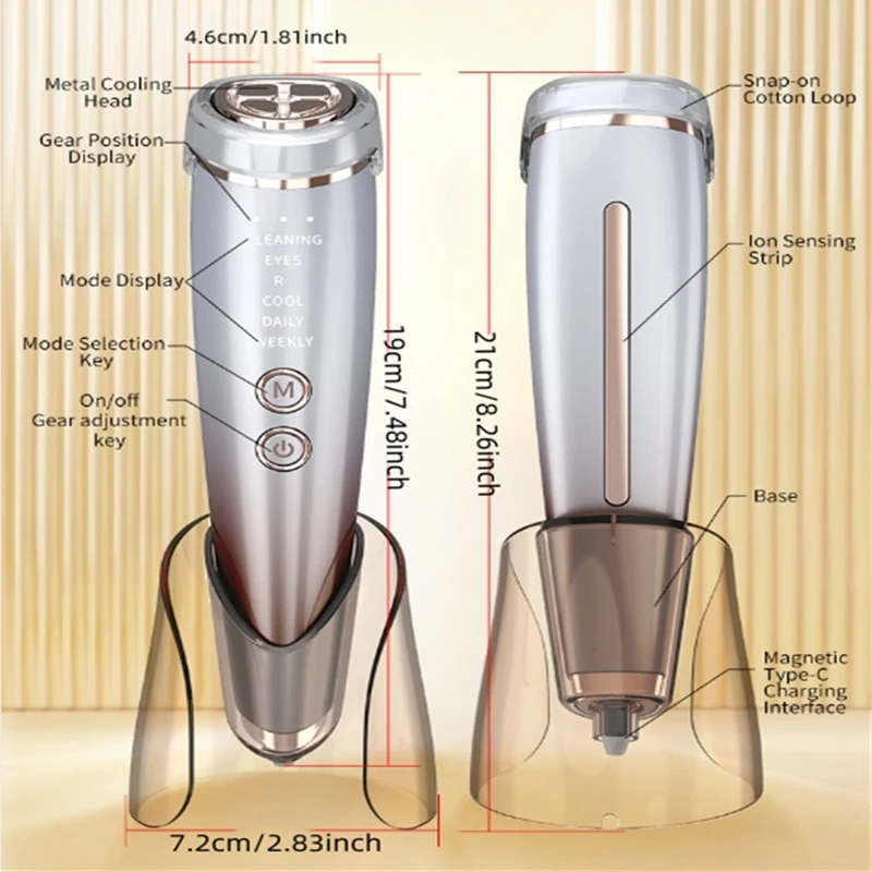 Skin Heating Vibration Massage Device Micro-Current Face Massager Facial Skin Eye Face Care Beauty Instrument For Women Men facial massager,facial massage instrument,beauty instrument