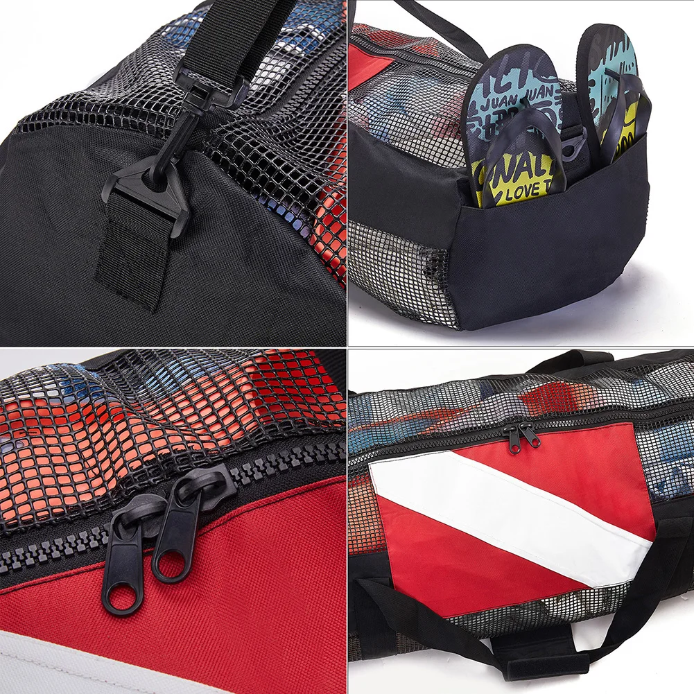 Extra Large Swimming Beach Storage Bag Portable Mesh Diving Duffels Bag with Adjustable Shoulder Strap for Travel Gym Workout