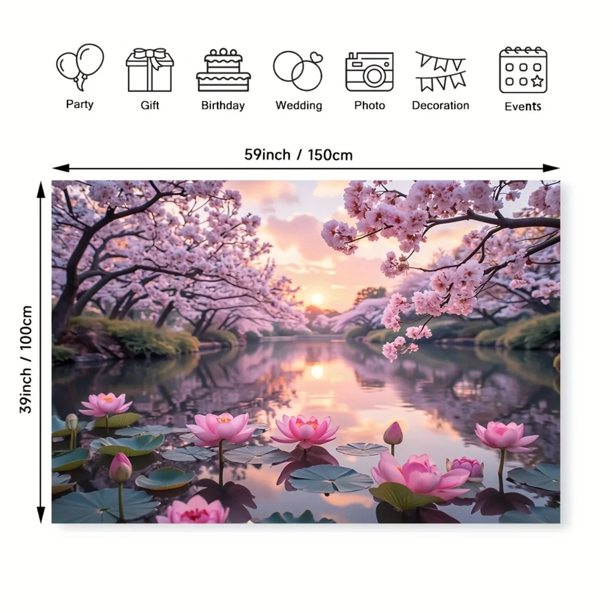 Cherry Blossom Lotus Tapestry 3