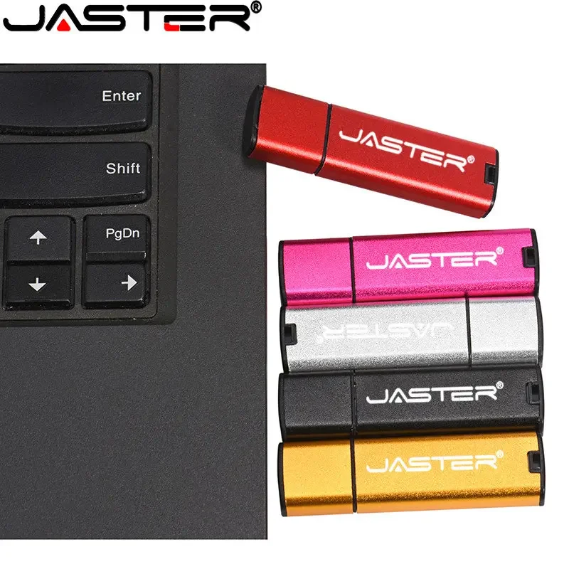 

JASTER Free Custom LOGO флеш-диск USB 2,0 64GB Black Pendrive 32GB High-speed External Storage 16G 4GB Plastic Memory Stick