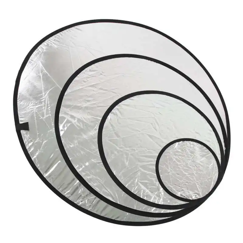 Silver White 2 In1 Reflector Portable Round Photography Light Reflector for Live Lighting light reflector