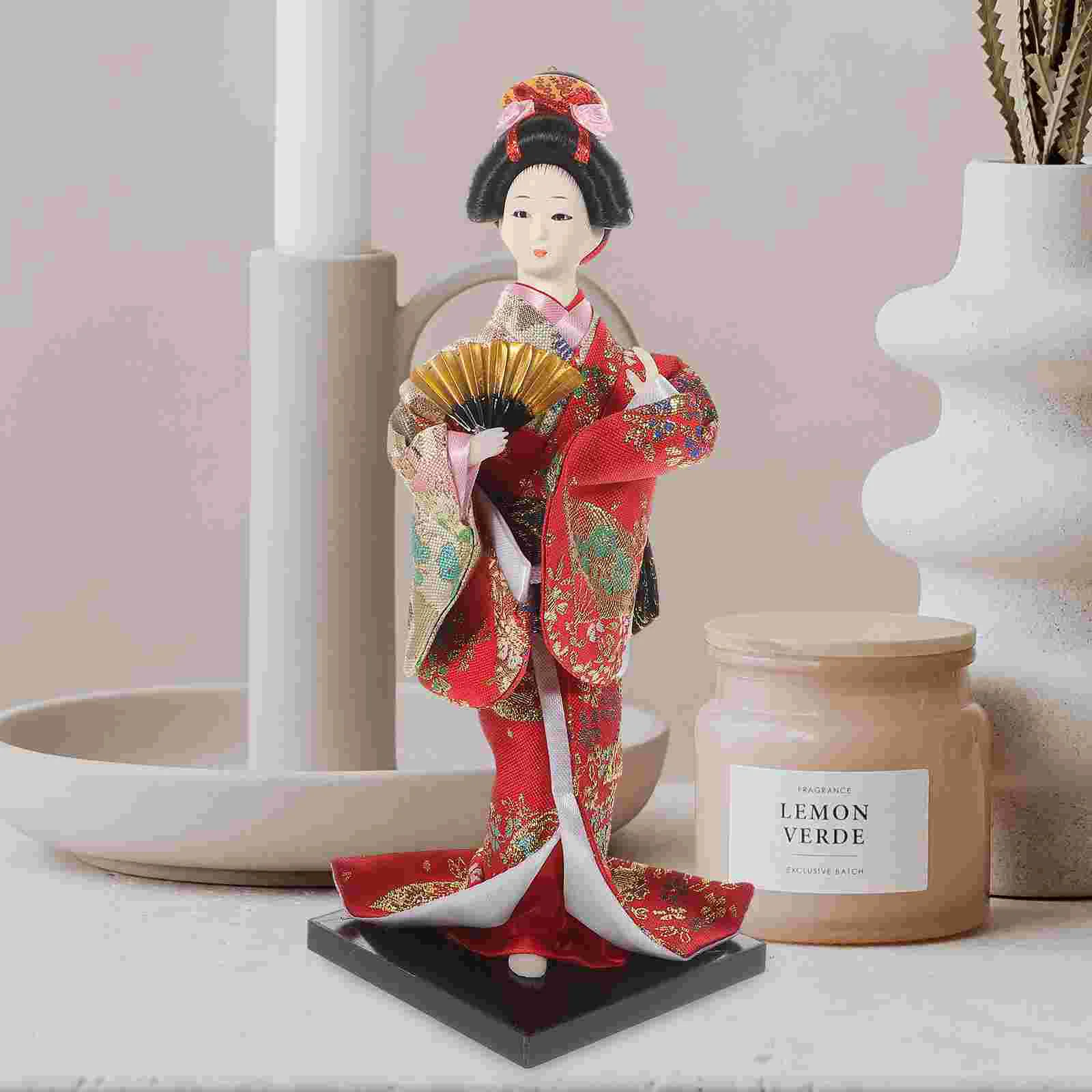 

Kimono Teenage Girls Gifts Japanese Crafts Handmade Geisha Decorations Folk Desktop Tabletop Ornament Wood Child