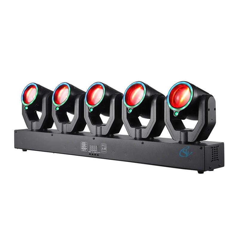 180w 5-Head XY Rotating Stage Disco Light  DMX512 Sound Control RGBW Beam+Green