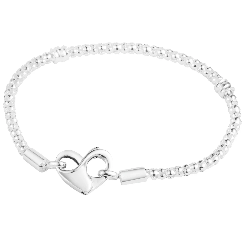 

Moments Studded Heart Chain Bracelet Valentine's Love Heart Fits Original 925 Silver Charms & Beads Woman DIY Jewelry Making