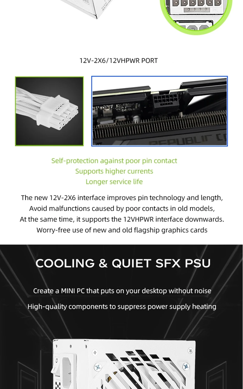 SFX-750W Full-Modular PC PSU Power Supply For Mini ITX/Micro ATX Support ATX3.1/