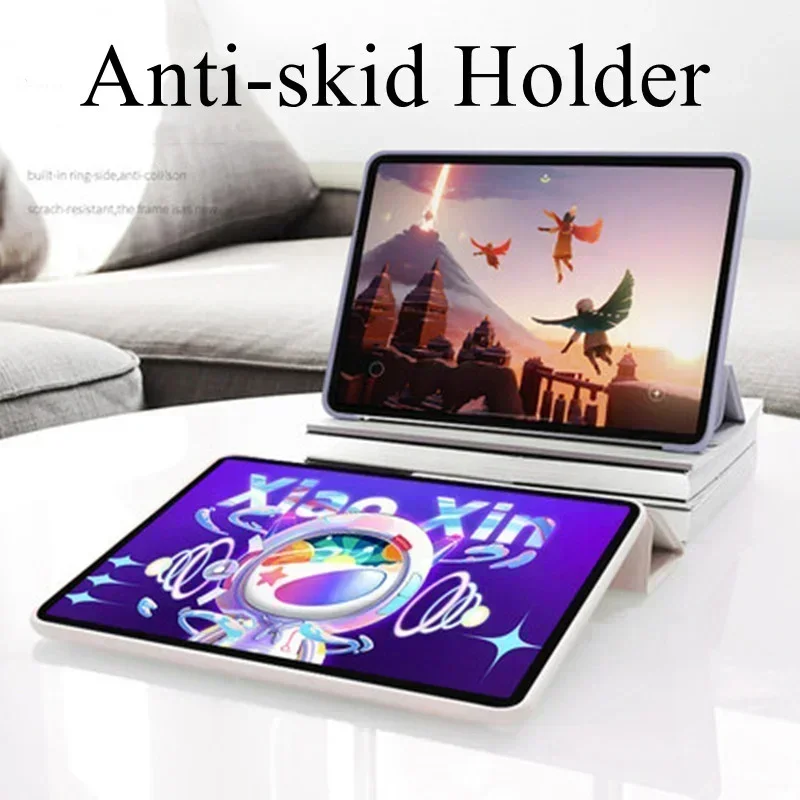 Inteligente para Lenovo Xiaoxin Pad Estojo Magnético para Tablet Capa de Couro Flip Trifold P12 Tb128fu 2023 106 Case - Imagem 4