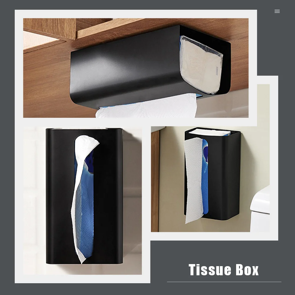 Magnetic Storage Rack Tissue Holder Dispenser Napkin Case Non-punch Container Stainless Steel 6