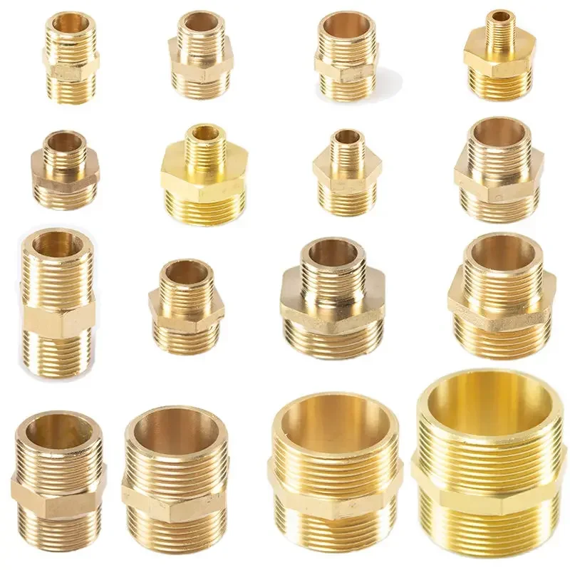 1/8" 1/4" 3/8" 1/2" 3/4" 1" BSP Male Thread Brass Pipe Fitting Reducer Hex Nipple Coupler Connector Adapter Water Fuel Gas pipe fitting,water pipe fitting,hose pipe fitting