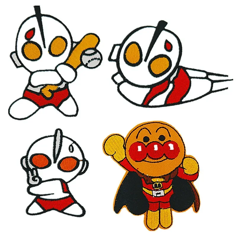 Anime Cartoon Character Embroidery Patch Deniga Ultraman Fabric Patch Can Sew Can Iron on Decorative for Clothing Accessor
