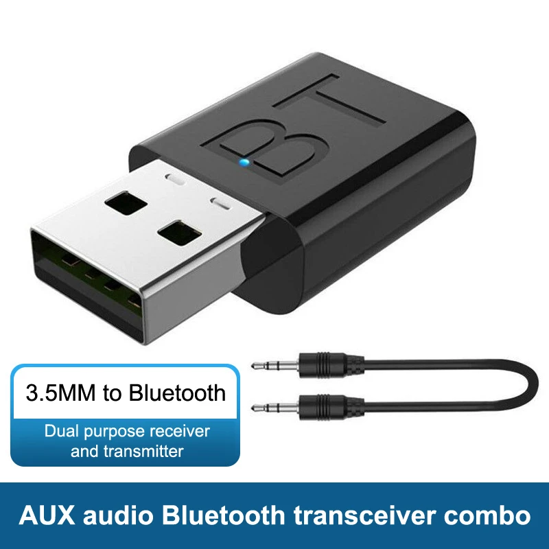 1PC Bluetooth audio receiver transmitter two in one 3.5MM on board computer TV speaker Bluetooth