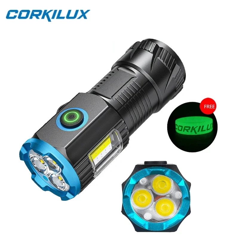 

CORKILUX Type-C USB Charging Portable EDC Flashlight Pocket 18350 Battery Magnetic Tail Emergency COB Side Work Light Torch