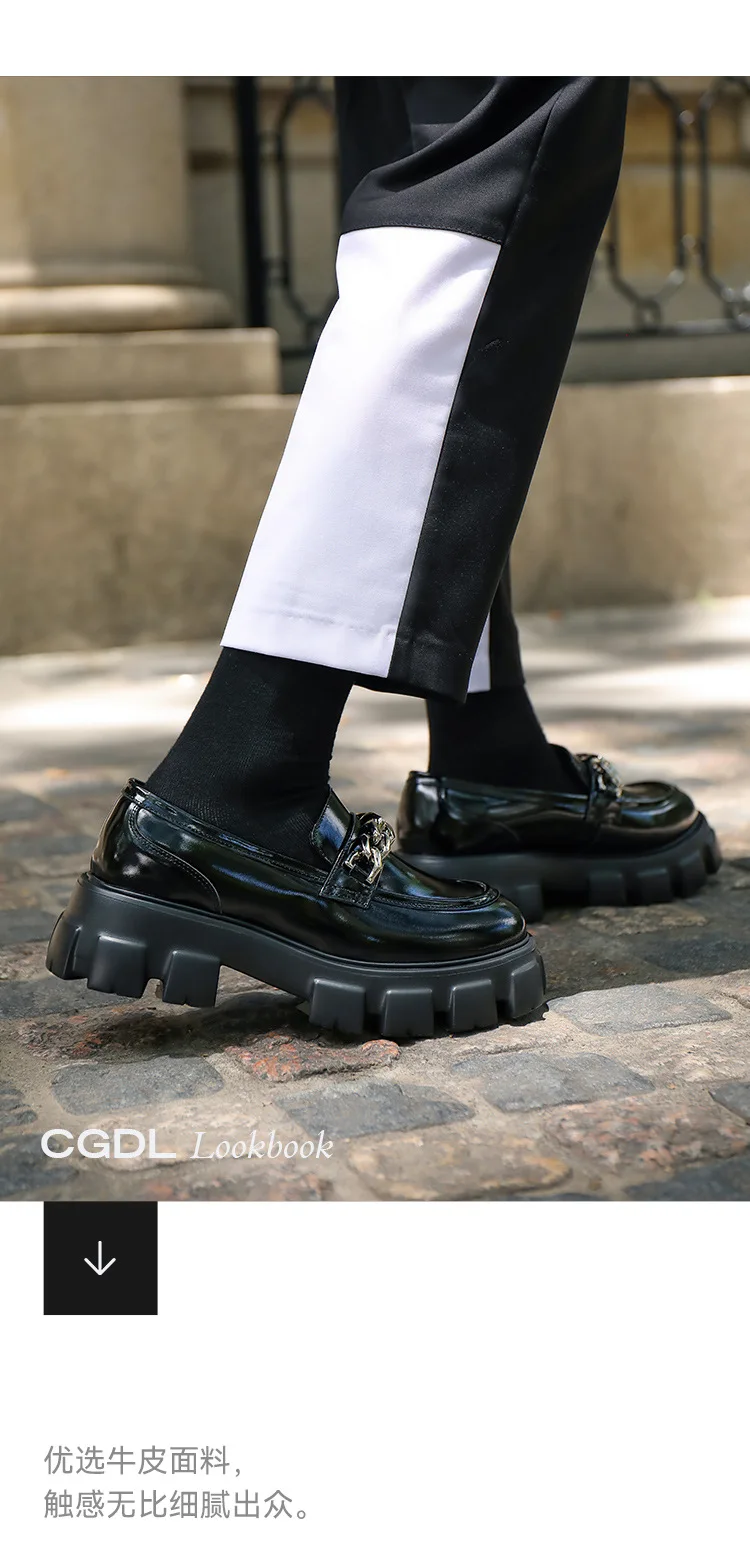 Men Thick Sole Heighten Business Casual Japan Harajuku Streetwear 