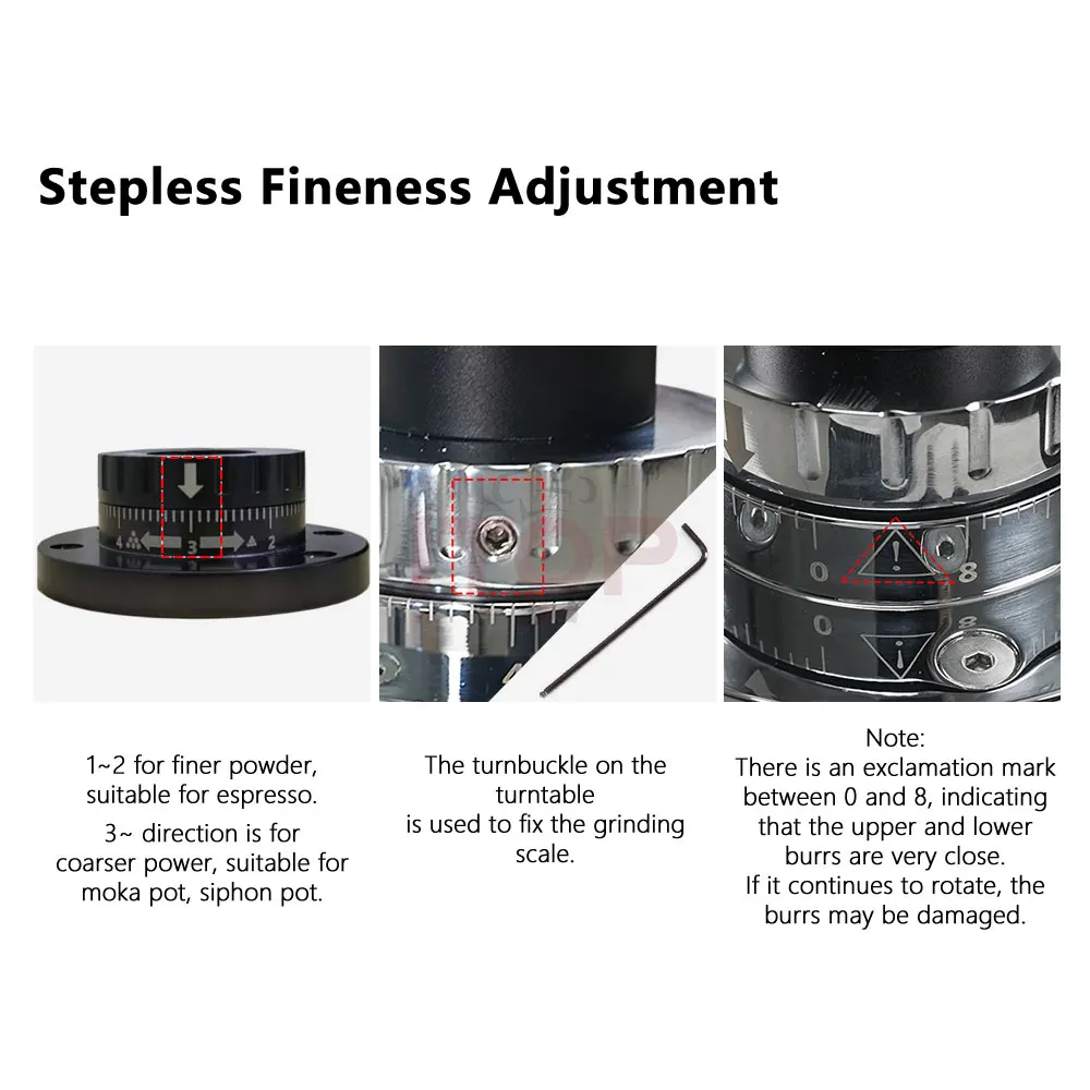 ITOP Coffee Grinder Machine Coffee Maker 64MM Flat Titanium Burrs Powder Grinding Machine Stepless Finess Espresso Coffee ITOP40 4