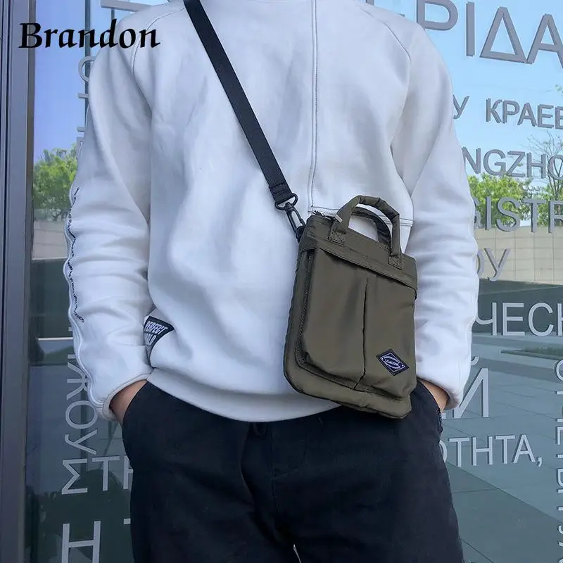 

Men's crossbody bag made of nylon material new casual crossbody hand-held men's bag trendy mobile phone shoulder bag