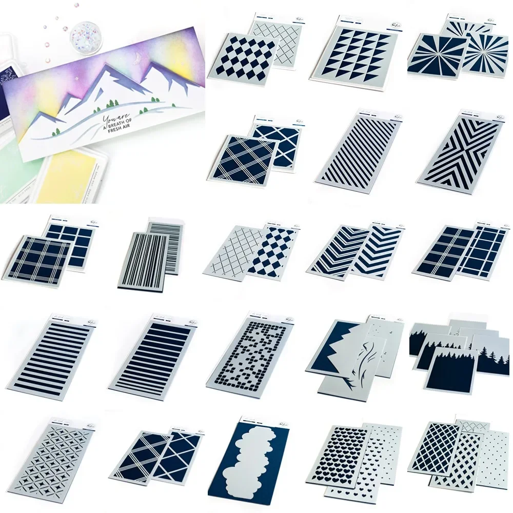 Многослойный трафарет MOUNTAINSCAPE, инструмент для рисования граффити, шаблон для распыления, «сделай сам», украшение для окна, скрапбукинга