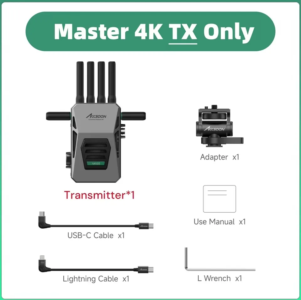 ACCSOON CineView Master 4K ワイヤレスビデオ伝送 4K 6G/5G/2.4