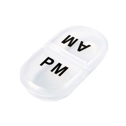 Compact Pill Organizer with Dual Compartments - Travel - Friendly Medicine Storage Box (Transparent)