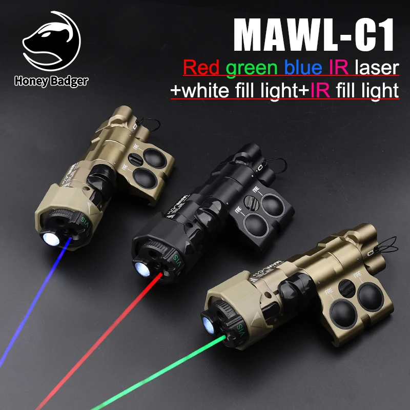 

Tactical MAWL-C1 Laser Red Green Blue Laser Lamp Metal MAWL IR Night Toys Airsoft/ Visible Aiming Tool EC2 Weapon Lights Hunt