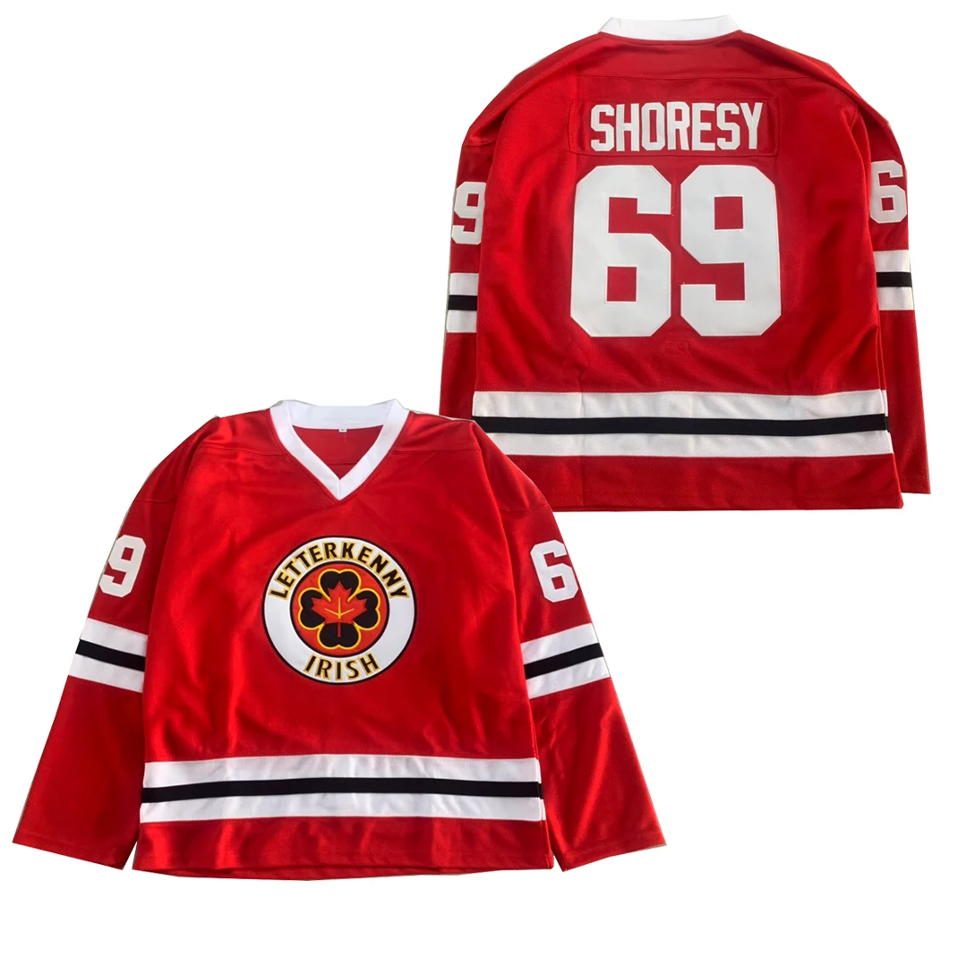 

Bg Ice Hockey Jersey Letterkenny Irish 69# Shoresy Outdoor Sportswear Jerseys High Quality Sewing Embroidery Red White 2023 New