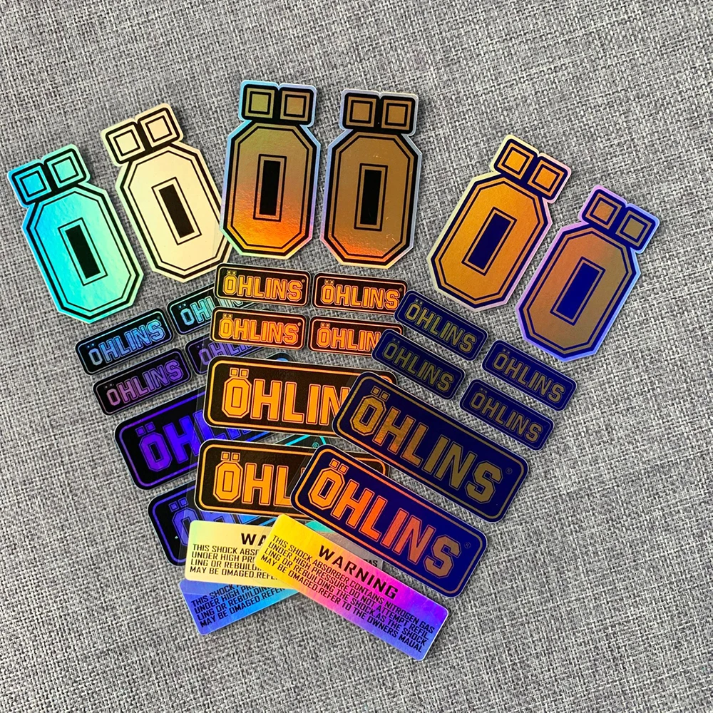 No.L093 Ohlins Sticker Laser Rainbow Sospensione Modifica Moto Decalcomania Impermeabile